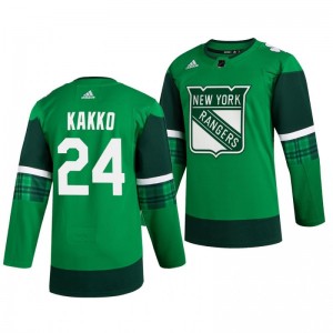 Rangers Kaapo Kakko 2020 St. Patrick's Day Authentic Player Green Jersey - Sale