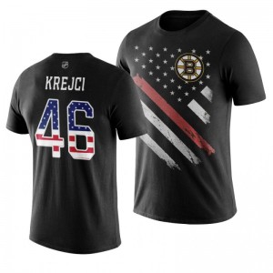 David Krejci Bruins Black Independence Day T-Shirt - Sale