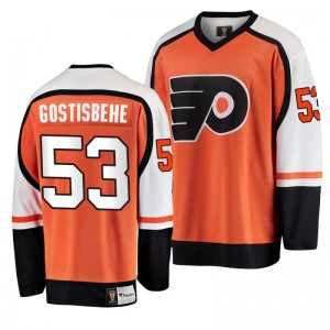 Men's Flyers Shayne Gostisbehere #53 Orange 2019-20 Premier Breakaway Player Jersey - Sale