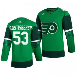 Flyers Shayne Gostisbehere 2020 St. Patrick's Day Authentic Player Green Jersey - Sale
