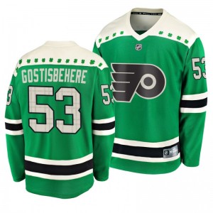 Flyers Shayne Gostisbehere 2020 St. Patrick's Day Replica Player Green Jersey - Sale