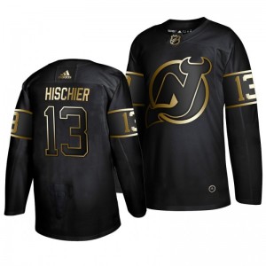 Devils Nico Hischier Black Golden Edition Authentic Adidas Jersey - Sale