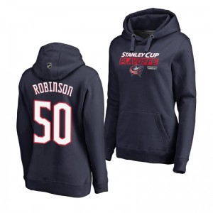 Eric Robinson Columbus Blue Jackets 2019 Stanley Cup Playoffs Bound Body Checking Pullover Women's Navy Hoodie - Sale