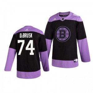 Jake DeBrusk Bruins Black Hockey Fights Cancer Practice Jersey - Sale