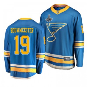 Blues 2019 Stanley Cup Champions Jay Bouwmeester Alternate Breakaway Player Jersey - Blue - Sale