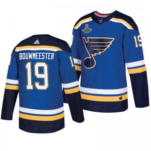 Blues 2019 Stanley Cup Champions Royal Authentic Player Jay Bouwmeester Jersey - Sale