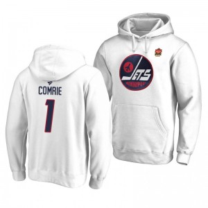 White 2019 Heritage Classic Winnipeg Jets Eric Comrie Team Logo Hoodie