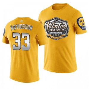 Viktor Arvidsson Predators Winter Classic Alternate Logo T-shirt Yellow - Sale