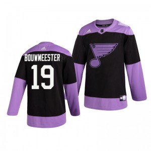 Jay Bouwmeester Blues Black Hockey Fights Cancer Practice Jersey - Sale