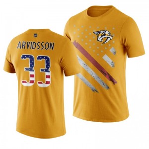 Viktor Arvidsson Predators Gold Independence Day T-Shirt - Sale
