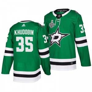 Men Stars Anton Khudobin 2020 Stanley Cup Final Bound Home Authentic Green Jersey - Sale