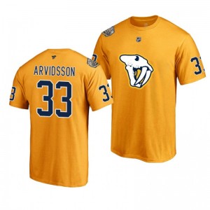 Nashville Predators Viktor Arvidsson 2020 Winter Classic Gold T-Shirt - Sale