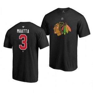 Olli Maatta Blackhawks Black Authentic Stack T-Shirt - Sale