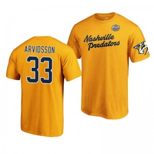 2020 Winter Classic Nashville Predators Viktor Arvidsson Gold T-Shirt - Sale