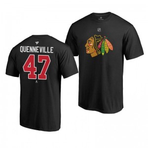 John Quenneville Blackhawks Black Authentic Stack T-Shirt - Sale
