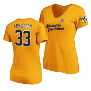Nashville Predators Viktor Arvidsson Gold 2020 Winter Classic Women's T-Shirt - Sale