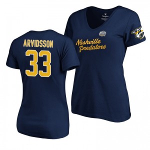 Nashville Predators Viktor Arvidsson Navy 2020 Winter Classic Women's T-Shirt - Sale