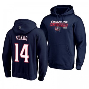 Dean Kukan Columbus Blue Jackets 2019 Stanley Cup Playoffs Bound Body Checking Pullover Hoodie Navy