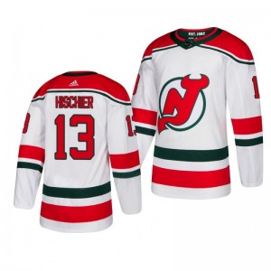 Nico Hischier Devils White Authentic Player Alternate Jersey - Sale