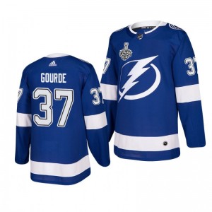 Lightning Yanni Gourde Men's 2020 Stanley Cup Final Authentic Patch Blue Jersey - Sale