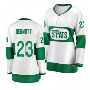 Toronto Maple Leafs Travis Dermott Women's White St. Pats Premier Breakaway Player Jersey - Sale