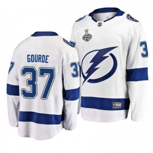 Lightning Yanni Gourde Men's 2020 Stanley Cup Final Breakaway Player Away White Jersey - Sale