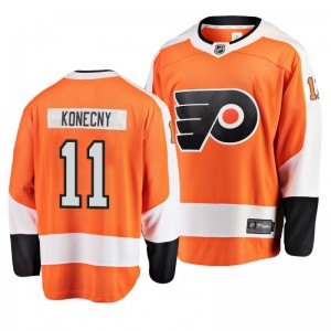 Flyers Travis Konecny Home Breakaway Player Orange Youth Jersey - Sale