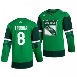 Rangers Jacob Trouba 2020 St. Patrick's Day Authentic Player Green Jersey - Sale