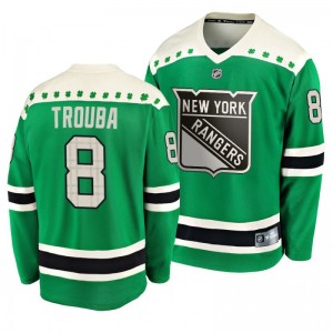 Rangers Jacob Trouba 2020 St. Patrick's Day Replica Player Green Jersey - Sale