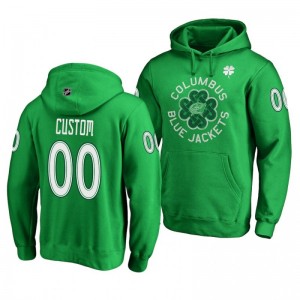 Custom Columbus Blue Jackets St. Patrick's Day Green Pullover Hoodie