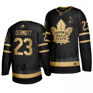 Maple Leafs Golden Edition #23 Travis Dermott OVO branded Black Jersey - Sale