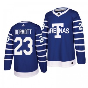 Men's Toronto Arenas Travis Dermott #23 Blue Throwback Authentic Pro Jersey - Sale