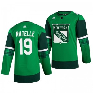 Rangers Jean Ratelle 2020 St. Patrick's Day Authentic Player Green Jersey - Sale