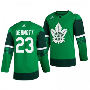 Maple Leafs Travis Dermott 2020 St. Patrick's Day Authentic Player Green Jersey - Sale