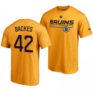 Boston Bruins David Backes Gold Rinkside Collection Prime Authentic Pro T-shirt - Sale