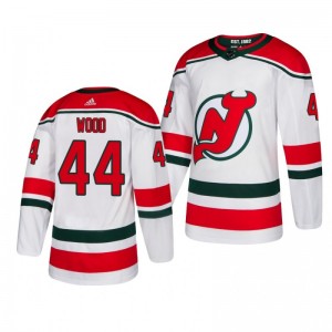 Miles Wood Devils White Adidas Authentic Player Alternate Jersey - Sale