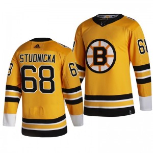 Bruins Jack Studnicka 2021 Reverse Retro Gold Authentic Jersey - Sale