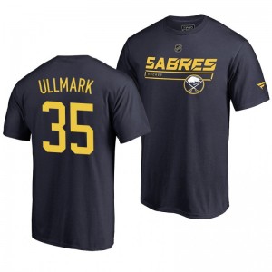 Buffalo Sabres Linus Ullmark Navy Rinkside Collection Prime Authentic Pro T-shirt - Sale