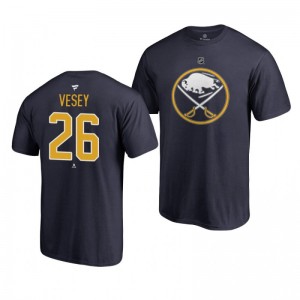 Jimmy Vesey Sabres Navy Authentic Stack T-Shirt - Sale