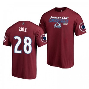 Avalanche Ian Cole 2019 Stanley Cup Playoffs Bound Body Checking T-Shirt Burgundy - Sale