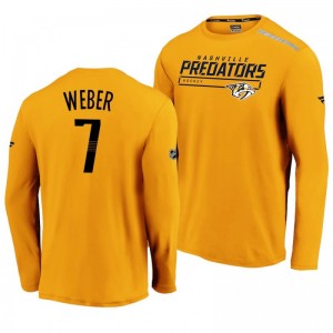 Predators Vannick Weber 2020 Authentic Pro Clutch Long Sleeve Yellow T-Shirt - Sale