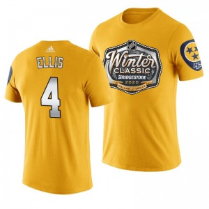 Ryan Ellis Predators Winter Classic Alternate Logo T-shirt Yellow - Sale