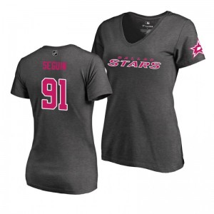 Mother's Day Pink Wordmark V-Neck Heather Gray T-Shirt Dallas Stars Tyler Seguin - Sale