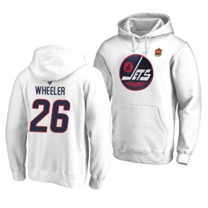 White 2019 Heritage Classic Winnipeg Jets Blake Wheeler Team Logo Hoodie