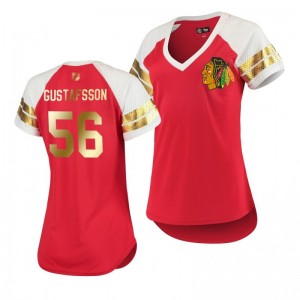 Erik Gustafsson Chicago Blackhawks Mother's Day Golden Edition Red T-Shirt - Sale