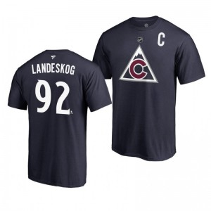Avalanche Gabriel Landeskog Navy Alternate Authentic Stack T-Shirt - Sale