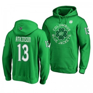 Cam Atkinson Columbus Blue Jackets St. Patrick's Day Green Pullover Hoodie