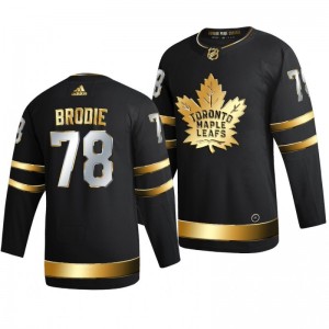 Maple Leafs T.J. Brodie Black 2021 Golden Edition Limited Authentic Jersey - Sale