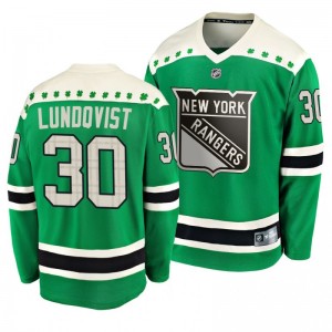 Rangers Henrik Lundqvist 2020 St. Patrick's Day Replica Player Green Jersey - Sale