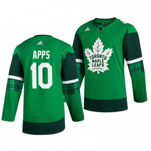 Maple Leafs Syl Apps 2020 St. Patrick's Day Authentic Player Green Jersey - Sale